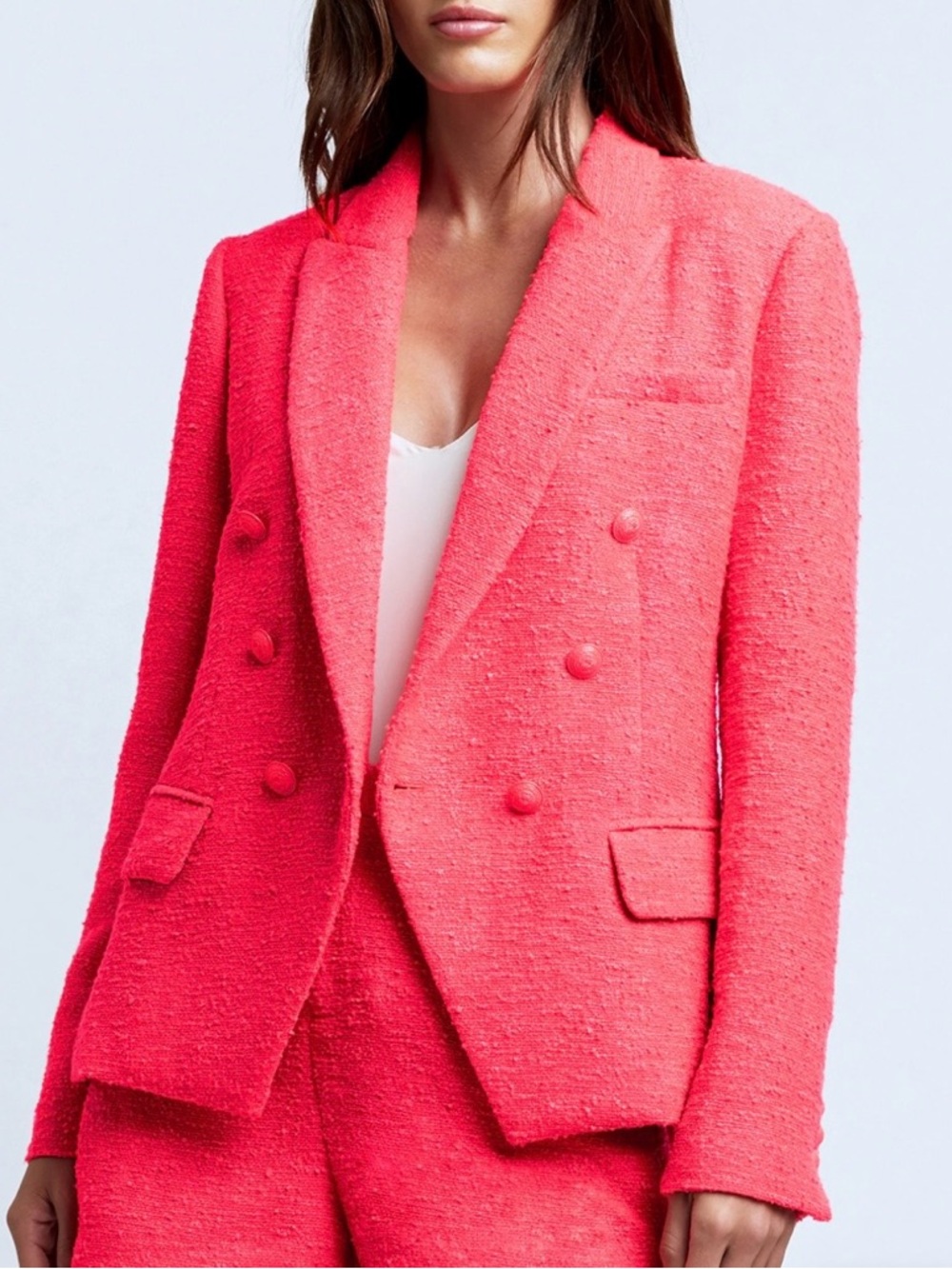 Lagence NEW Womens Kenzie Tweed Blazer - Diva Pink